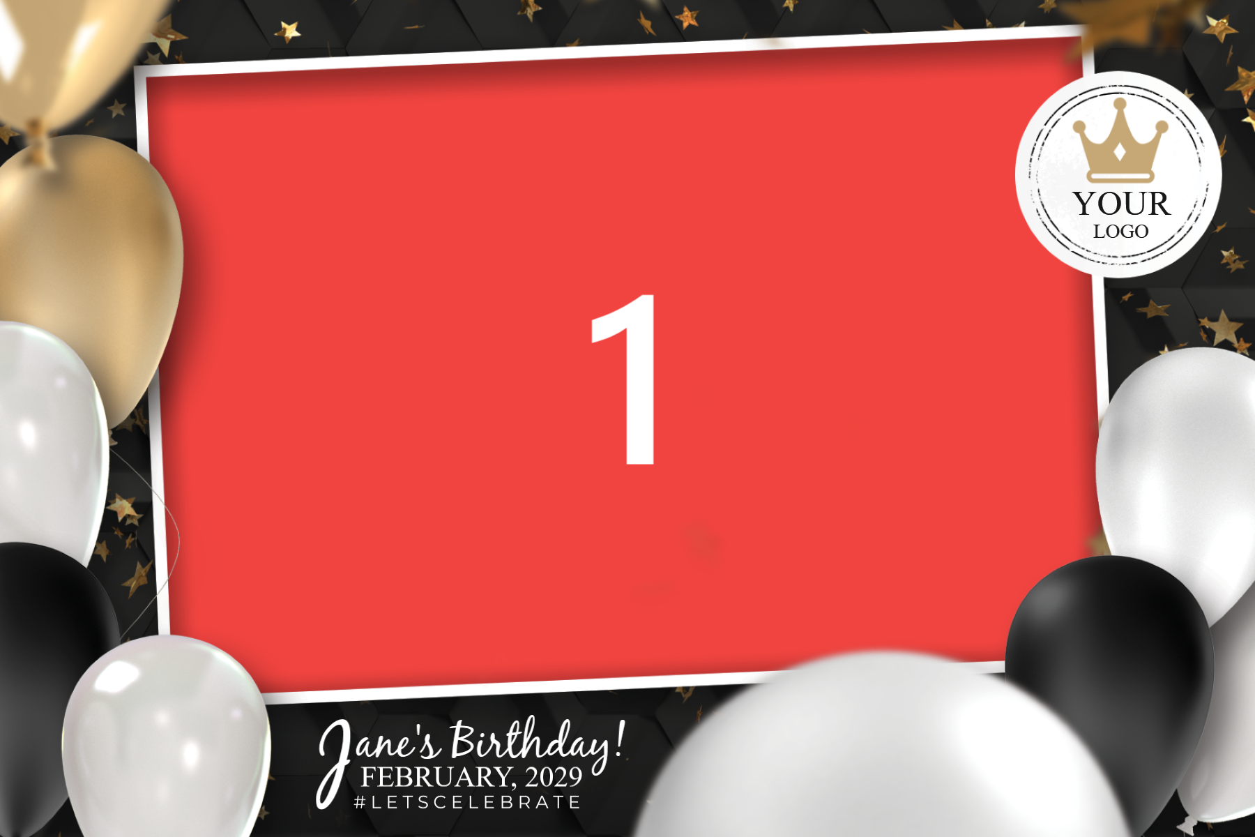 Design 1 — Bursdag & Ballonger
