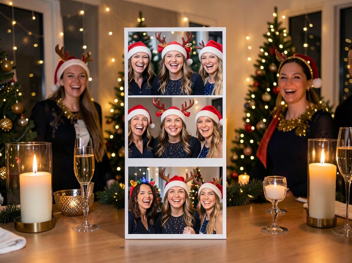 Fotostripe fra julebord med Blink Fotoboks